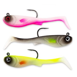 FISHN® GRUMPYbaby Rubber Fish Set – Weight: 13 g, Length: 11 cm – Extreme Swimming Action, Fishing Lure for Pike Fishing, Soft Bait, Swimbait, High Catching Power, Pike (Pack of 3) (GRUMPYbaby Glow in