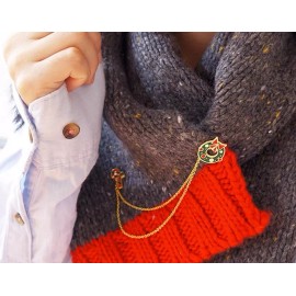 Unbranded Wreath Cane Stud Blouse Collar Clip Neck Tip Brooch Pin Chain Christmas Gift AD