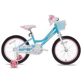 JOYSTAR 20 Inch Girls Bike for 7 8 9 10 Years Old 20" Kids Bikes for Ages 7-10yr with Training Wheels and Basket Children's Bicycle with Handbrake in Blue