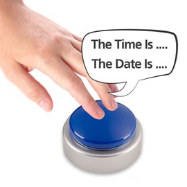 MAUJOY Quality Clear Talking Large Button Clock with Volume Control - Speaks The Time, Date and Day or Alarm time - Perfect for The Blind, Elderly or Visually Impaired