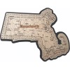 Massachusetts Shaped Road Map Cribbage Board