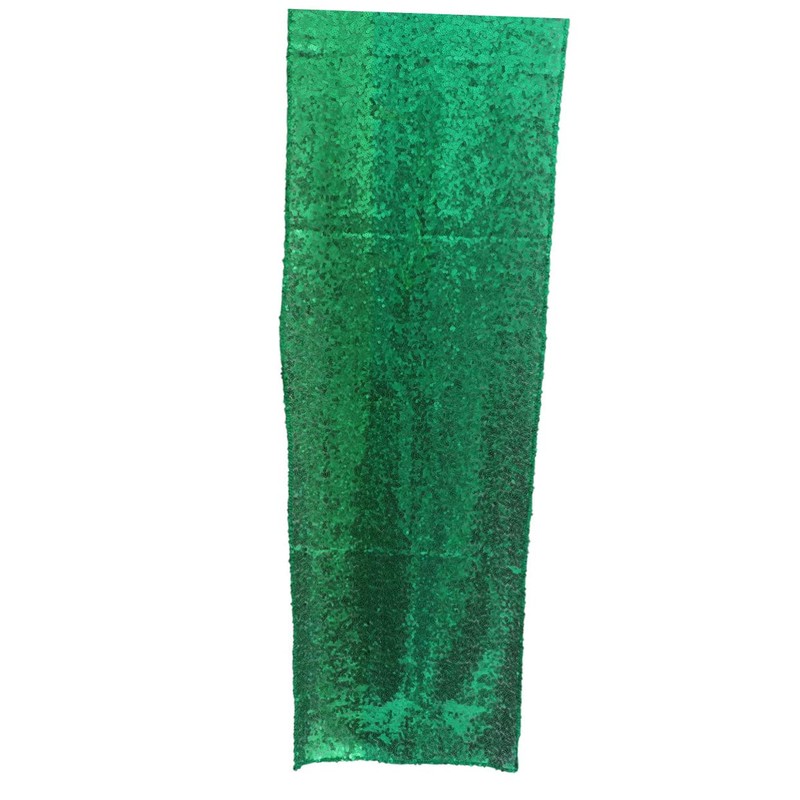 Mikinona Elegant Green Sequin Table Runner Lightweight Party Tablecloth for