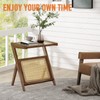 Bamworld Rattan Side Table Boho NightStand Mid Century Modern End