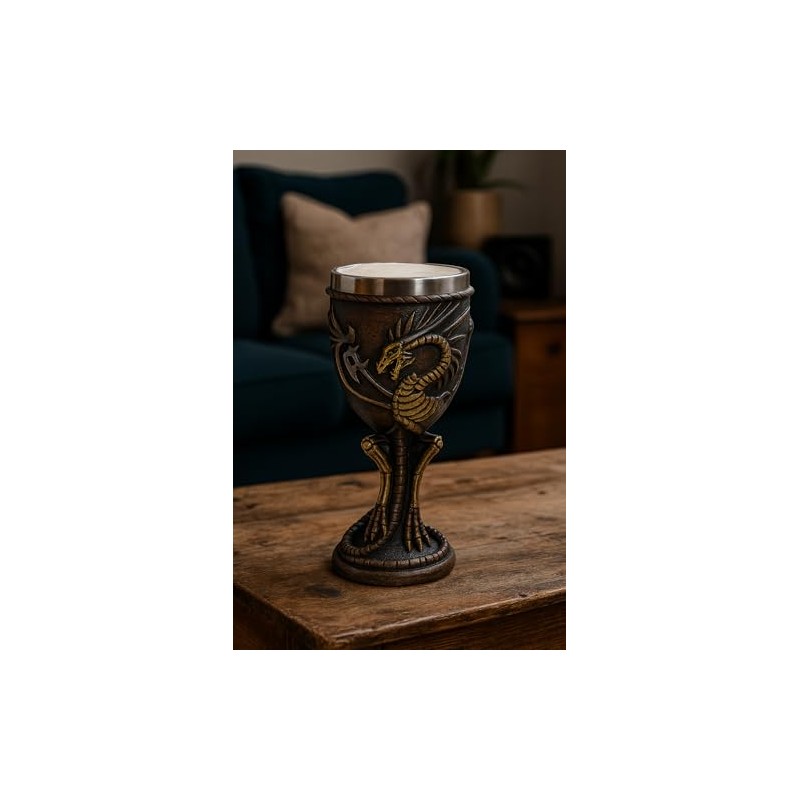 JRose Collections Dragon Skeleton Goblet Chalice – Medieval Gothic Wine