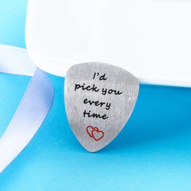 Husband Boyfriend Gifts Guitar Picks Gifts for Musician Boyfriend Gift Valentine's Day Gift for Him, Wedding Gift for Men (I'd pick you every time)