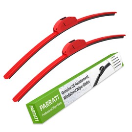 OEM QUALITY 26" + 16" PARRATI Premium All-Season Bright Red Windshield Wiper Blades (Set of 2)