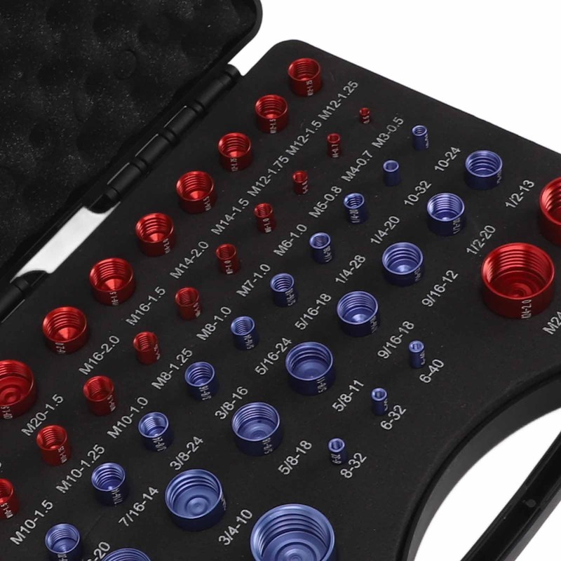 44-Piece Thread Tester for Nuts and Bolts (Red and Blue),