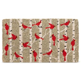 Abbott Collection 35-FWD-DMX-04 Cardinals and Birch Doormat, 18" x 30"