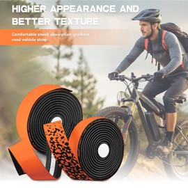 POMFAEE 2PCS Bike Handlebar Tapes, Bicycle Handlebar Tape, Road Bike Handlebar Tape, Cycling Handle Wraps, Comfortable, Durable, Anti-Slip, Sweat-Absorbing Design, Orange