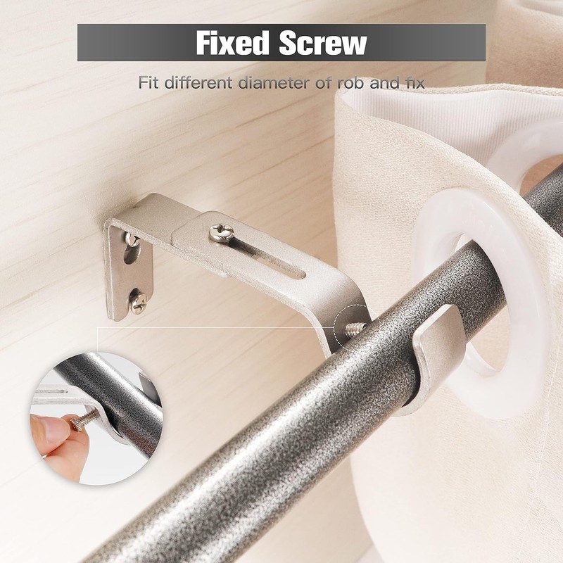 Luanxu 2 Pcs of Adjustable Curtain Rod Brackets, Heavy Duty