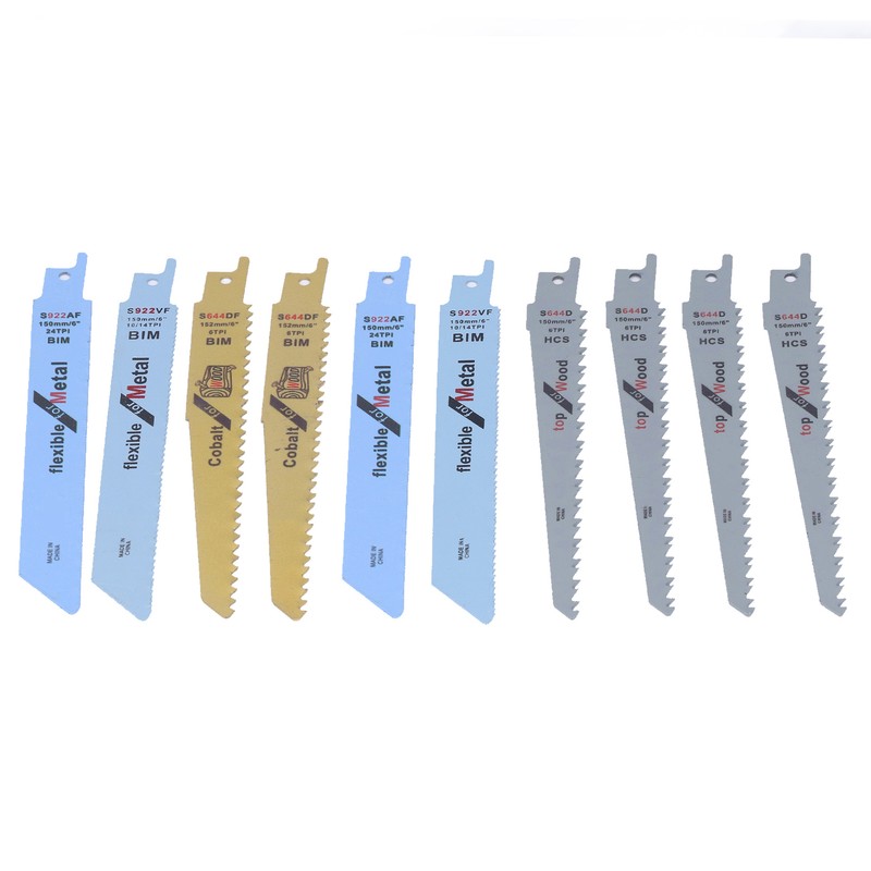 10Pcs Reciprocating Saw Blades High Carbon Steel Bimetal Sabre Saws