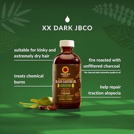 Tropic Isle Living Jamaican Black Castor Oil XX Dark 4oz | 100% Natural Hair Growth Oil and Scalp Treatment | Promotes Strong, Healthy, Thicker Hair, Eyelashes, Eyebrows#