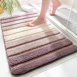 Absorbent Bathroom Rug, Non-Slip Soft Bath Mat, Piano Pattern, Washable Carpet for Shower, Sink, and Tub, and Colors (Beige Pink, 40x60cm)