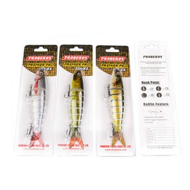 CHSEEO 1PC Multi-jointed Fishing Lure Hard Bait Fishing Hooks Multi-segments Swimbaits Artificial Lures for Bass Walleye Yellow Perch Pike Roach Trout Muskie (Random Colour) #3
