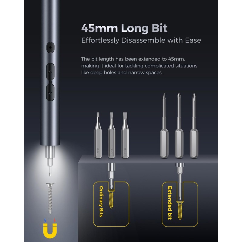 LIFEGOO Mini Electric Screwdriver, 62 in 1 Cordless Precision Power