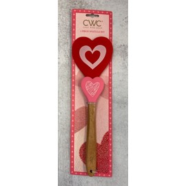CWC 2 Piece Valentine's Day Silicone Spatula Set heart shaped wood handled