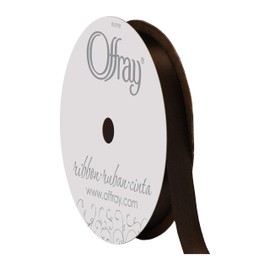 Offray Single Face Satin Craft Ribbon, 3/8-Inch x 18-Feet, Brown