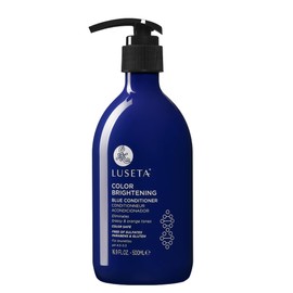 Luseta Blue Shampoo for Brassy and Cool-toned Brunette Color, Color Depositing and Brightening for Treated Hair 16.9oz