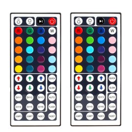44 Key RGB LED Strip Light Remote Controller Wireless Dimmer IR Remote Control, for SMD 5050 3528 2835 RGB LED Light Strip - 2 Pack