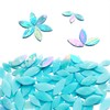 KALUCION 120 Pcs Iridescent Aqua Mosaic Tiles, Hand Cut Stained