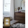 ZILLSEA 4-Pack Antique Brass Outlet Covers, Metal Duplex Wall Plates