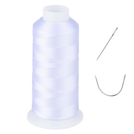 UV Resistant - Heavy Duty Outdoor Thread for Hand or Machine Sewing - Simthread 100% Polyester Bonded Thread Tex 69 (12wt) - 1500 Yards NP-White
