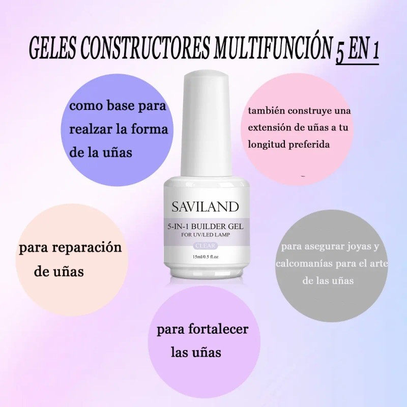 Saviland, Gel De Construcción Clear, Para Extensión De Uñas