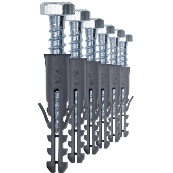 1STec 6 x M10 x 50 mm Strong Galvanised Satellite