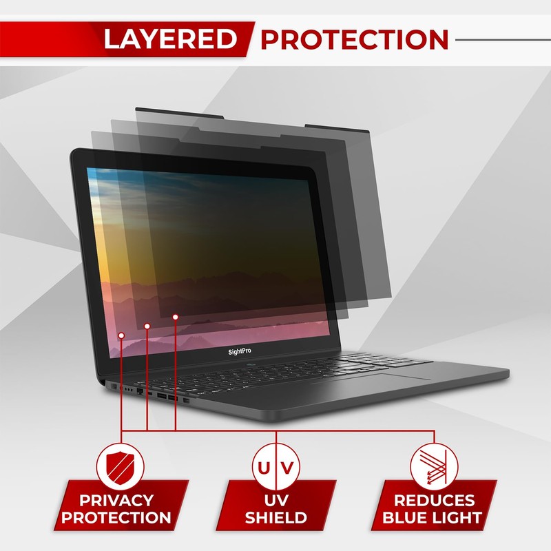 SightPro Magnetic Laptop Privacy Screen 15.6 Inch 16:9 - Removable