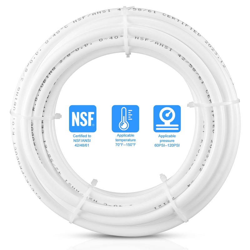25FT 3/8 Inch O.D.RO Water Tubing,NSF Certified Water Line for