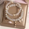Kawaii Bracelets Crystal Beads Cinnamoroll Bracelet Set Cute Cartoon Elastic