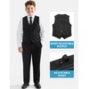 Marvelous World Boys' Black Plus Size Stretch Suit Set Adjustable