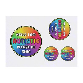 Azeeda 4 x 'Autismus-Gruß' Temporäre Tattoos - Wasserfest, Hautfreundlich & Ungiftig · Transfers in Verschiedenen Größen (TO00059190)