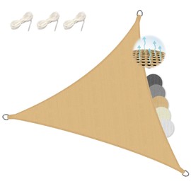 Sol Royal SolVision HS9, Triangular Awning 3 x 3 x 3 m, HDPE, Breathable & UV Protection Sun Protection for Patio, Balcony, Pool and Garden, Awning 300 x 300 x 300 cm, Shade Net, Sand