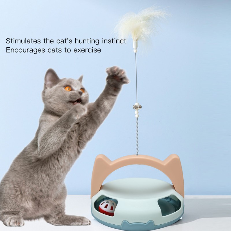 Automatic Rotating Feather Toy Relieve Boredom Bite Resistant Interactive Cat
