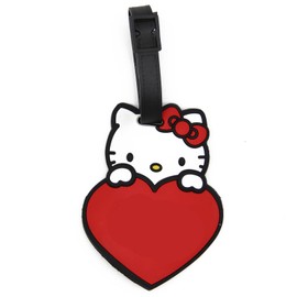 CellDesigns Cartoon Luggage Tag Suitcase ID Tag with Adjustable Strap (Kitty with Heart)