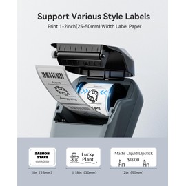 NIIMBOT B1 Label Maker Machine, 2 Inch Bluetooth Thermal Label Printer, Easy to Use Sticker Printer Compatible with iOS and Android, with 1 Roll Waterproof Labels (With 3 rolls of labels, Blue)