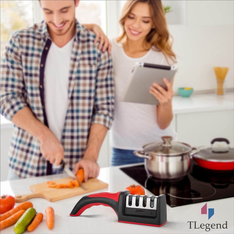 Knife Sharpeners for Kitchen Knives– Stainless Steel 4 in1 Kitchen