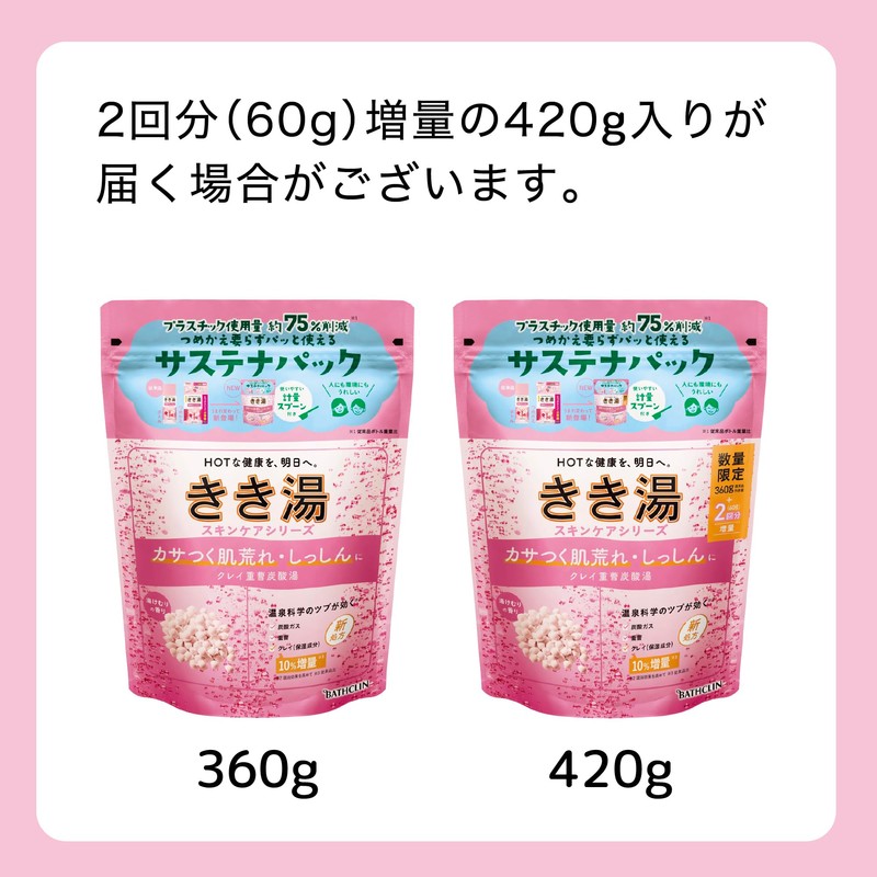 きき湯【薬用入浴剤】クレイ重曹炭酸湯 湯けむりの香り 360g(約12回分) バスクリン 炭酸入浴剤