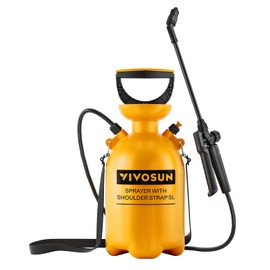 VIVOSUN 1.35Gal/5L Pump Pressure Sprayer, Pressurized Water Spray Bottle with Adjustable Shoulder Strap, Adjustable Nozzle, Safety Valve & Additional Seals, Ideal for Watering, Fertilizing, Cleaning