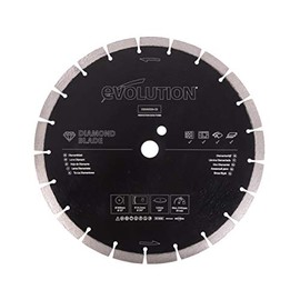 Evolution 12 Inch Diamond Blade with Segmented Edge, 1 In Bore, Concrete, Stone, Brick Cutting Diamond Blade