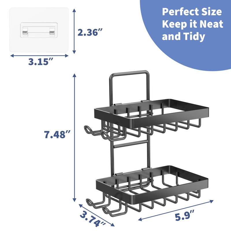 Moforoco Double Soap Bar Holder for Shower, No Drilling, 304
