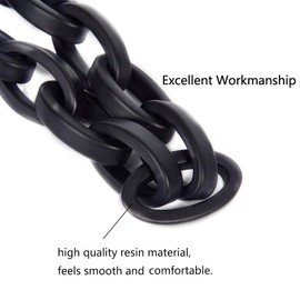 Xiazw Short Resin Bag Purse Handle Strap Replacement，Bag Decoration Chain，Bag Accessories Charms (Black)