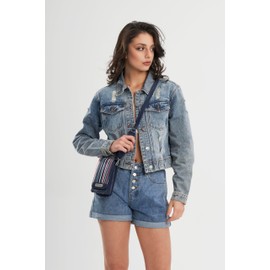 Nautica Catalina RFID Women’s Crossbody Bag, Vegan Leather Compact Cell Phone Shoulder Travel Purse Holder, Ribbon Stripe