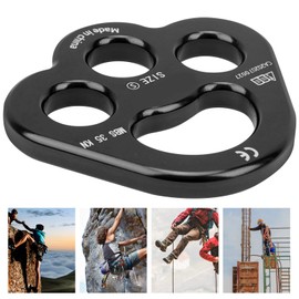 Placa de aparejo de escalada, placa divisoria de anclaje, duradera para escalar cuesta abajo operaciones de gran altitud Equipo de escalada(black)