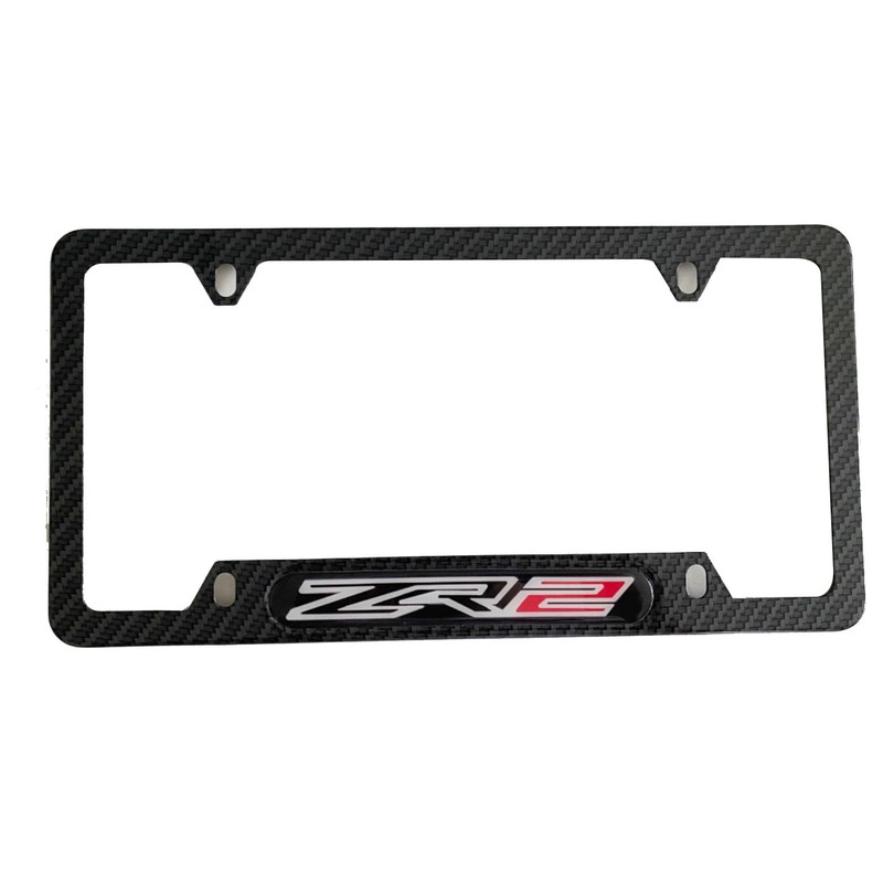 ZR2 License Plate Frame Cover Holder ForChevy ZR2, Carbon Fiber,