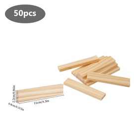 Pack of 50 Building Blocks, Wooden Blocks for Crafts, Natural Coloured Blocks, Craft Blocks, Craft Wood for DIY Projects, Craft Blocks Made of Wood, Craft Blocks (112 x 22 x 8 mm) Wooden Stones for