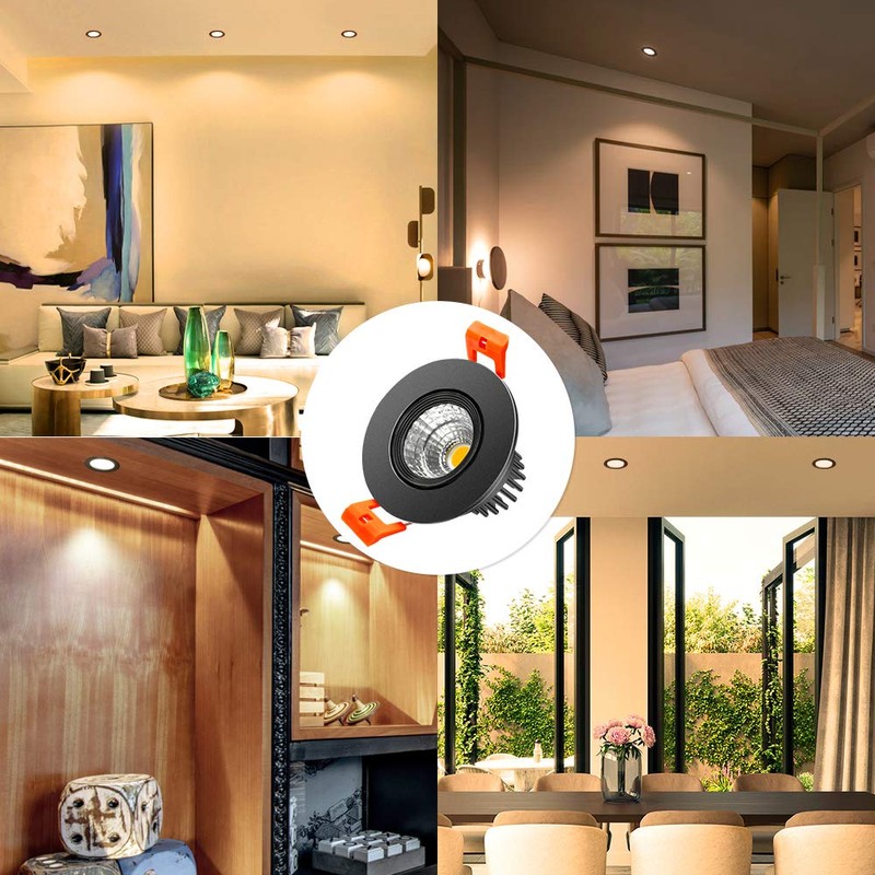 inShareplus 2 Inch LED Downlight, 3W Recessed Lighting COB Dimmable,