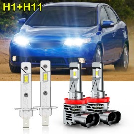 CHUSYYRAY H1 H11 LED Headlight High Low Beam Kit for Kia Forte 2010-2016 Optima 2007-2013