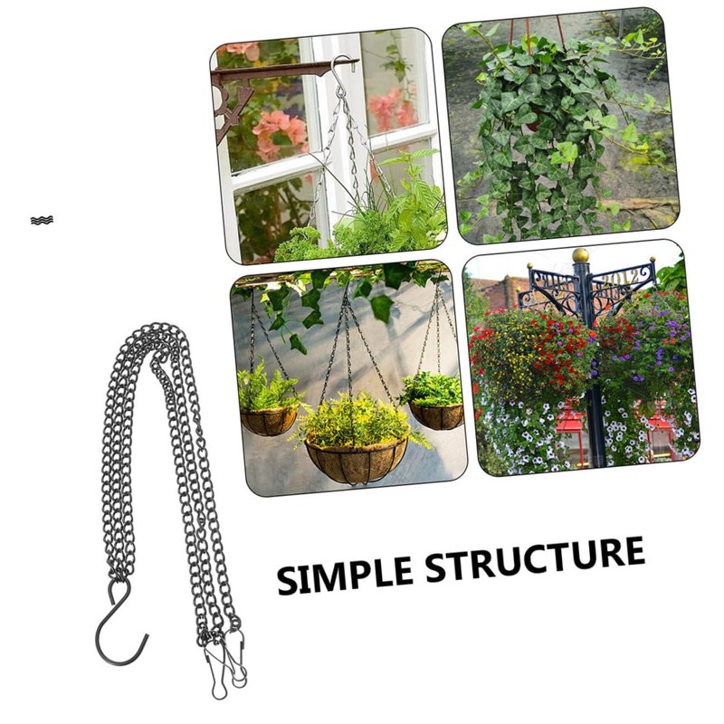 BESPORTBLE 3Pcs Hanging Chains for Flowerpots Bird Feeders Durable Metal